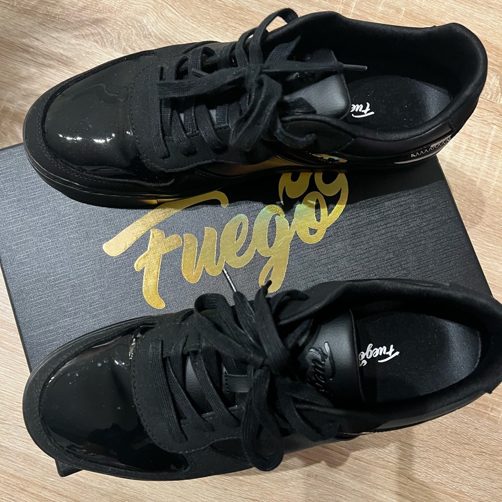 Fuego Black Patent Sneakers
